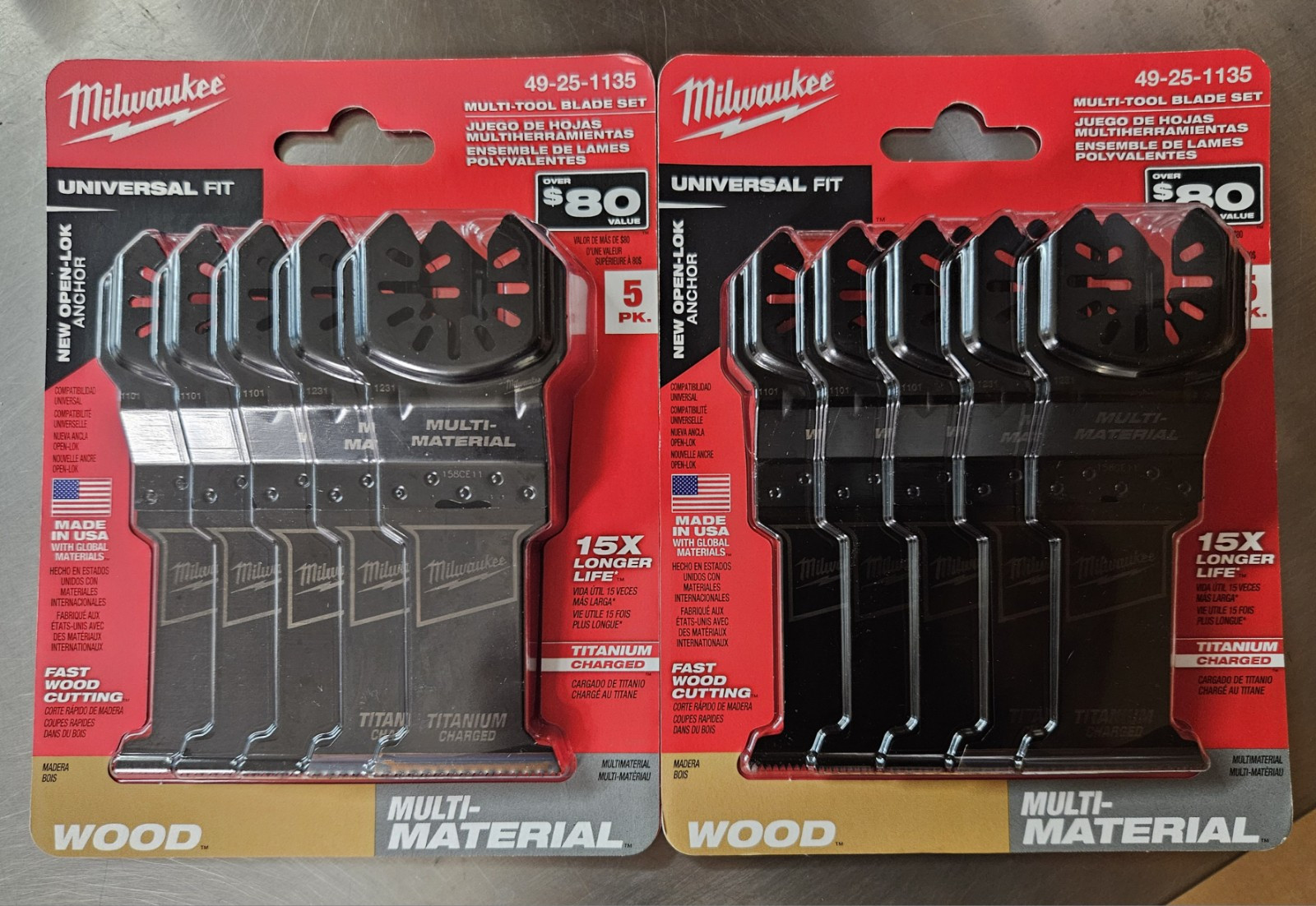 Milwaukee (2 Packs) 5 Piece Wood & Multi-Purpose Blade Kit, New Factory Sealed gallery