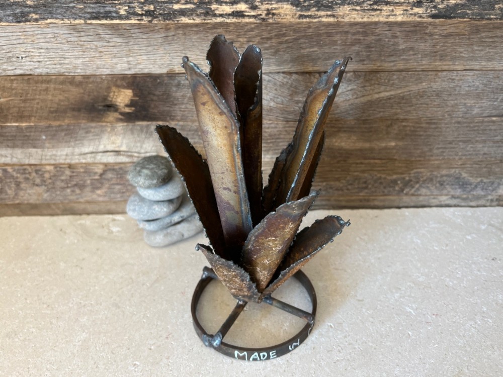 Handcrafted Rustic TINY Metal Agave Metal Yard Art Metal Cactus Rustic Agave