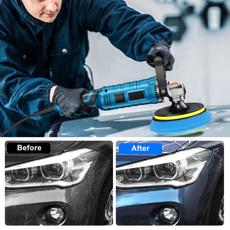 5Pcs 7" Car Buffing Sponge Pads Cutting Polishing Pad Kit for DA Buffer Polisher gallery