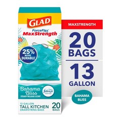 ForceFlex MaxStrength Scented Tall Kitchen Trash Bags 13 Gallon Bahama Bliss