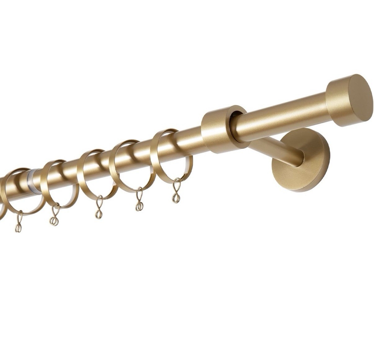 TWOPAGES Curtain Rod w/ Brackets & Rings, 1” Diameter, 28” to 140” Length, Gold gallery