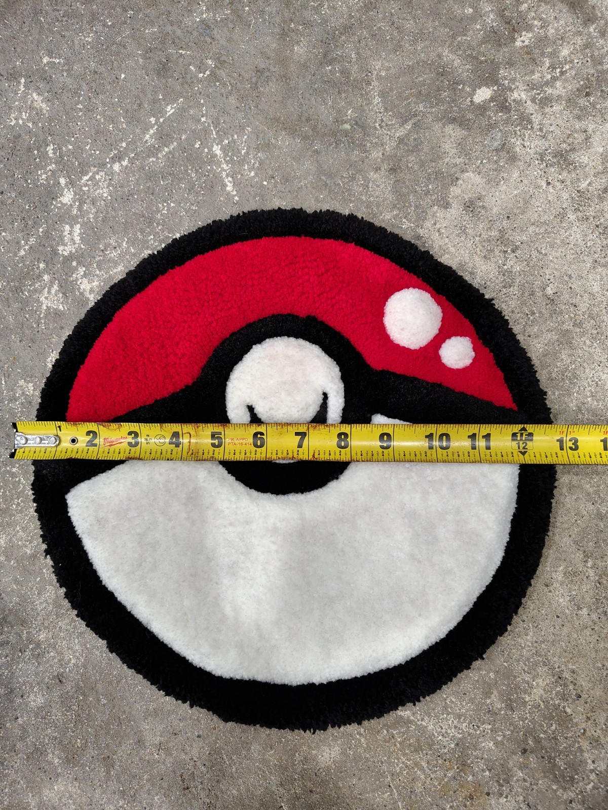 Hand Tufted Pokeyball Rug. Made In The USA From Premium Acrylic Yarn 13inch gallery