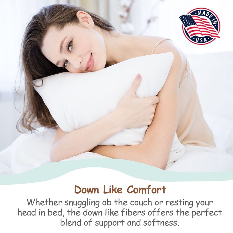 26x26 Inch White Pillow Insert Ultra Soft Allergy Free Made in USA gallery