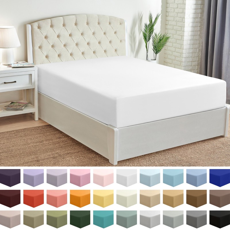 Mellanni Microfiber Fitted Sheet w/ Deep Pockets, Elastic All Around, 20+ Colors gallery