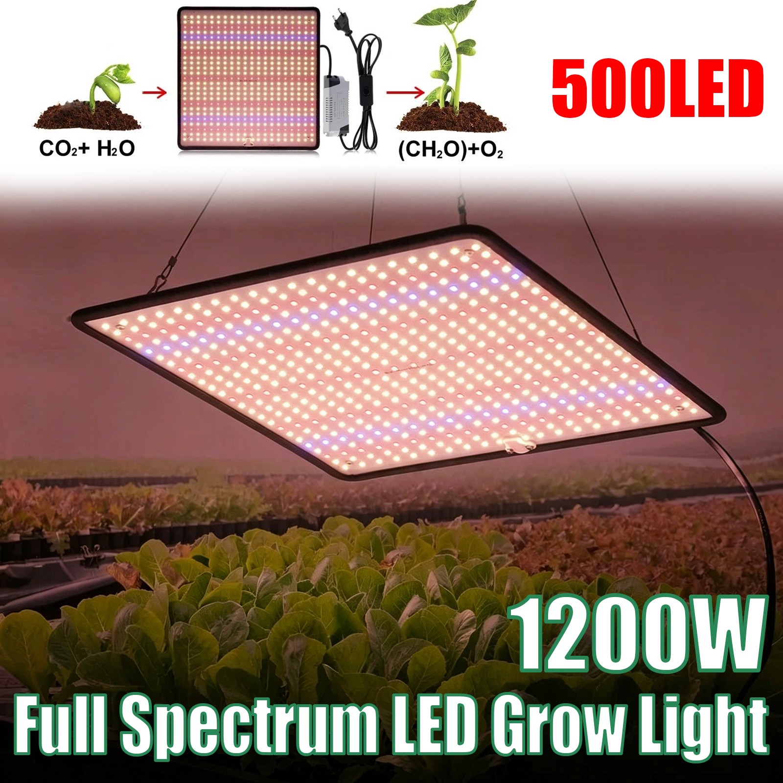 1200W Grow Light Full Spectrum LED for Indoor Plant Growth 4x4 ft Coverage Area gallery