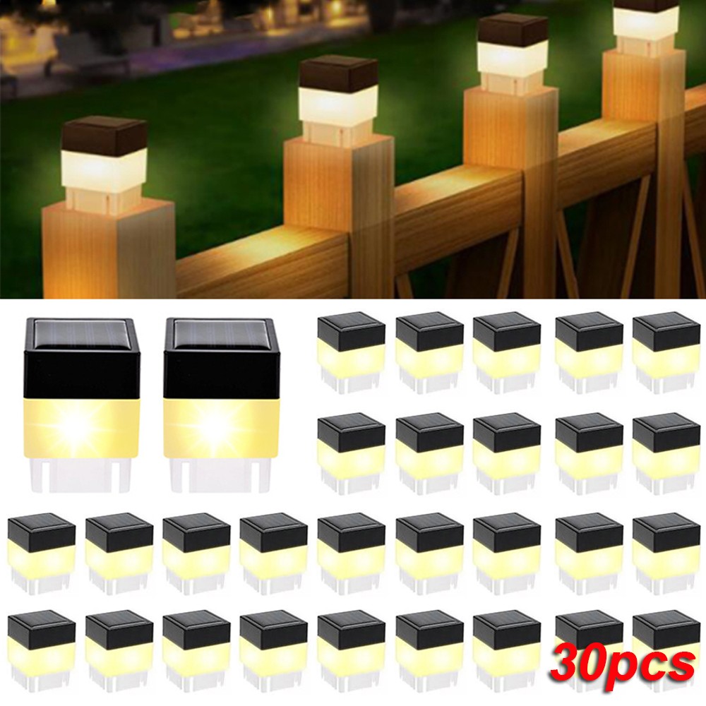 30PCS Solar Post Light 2x2" Outdoor Waterproof Garden Step Fence Gutter Cap Lamp gallery