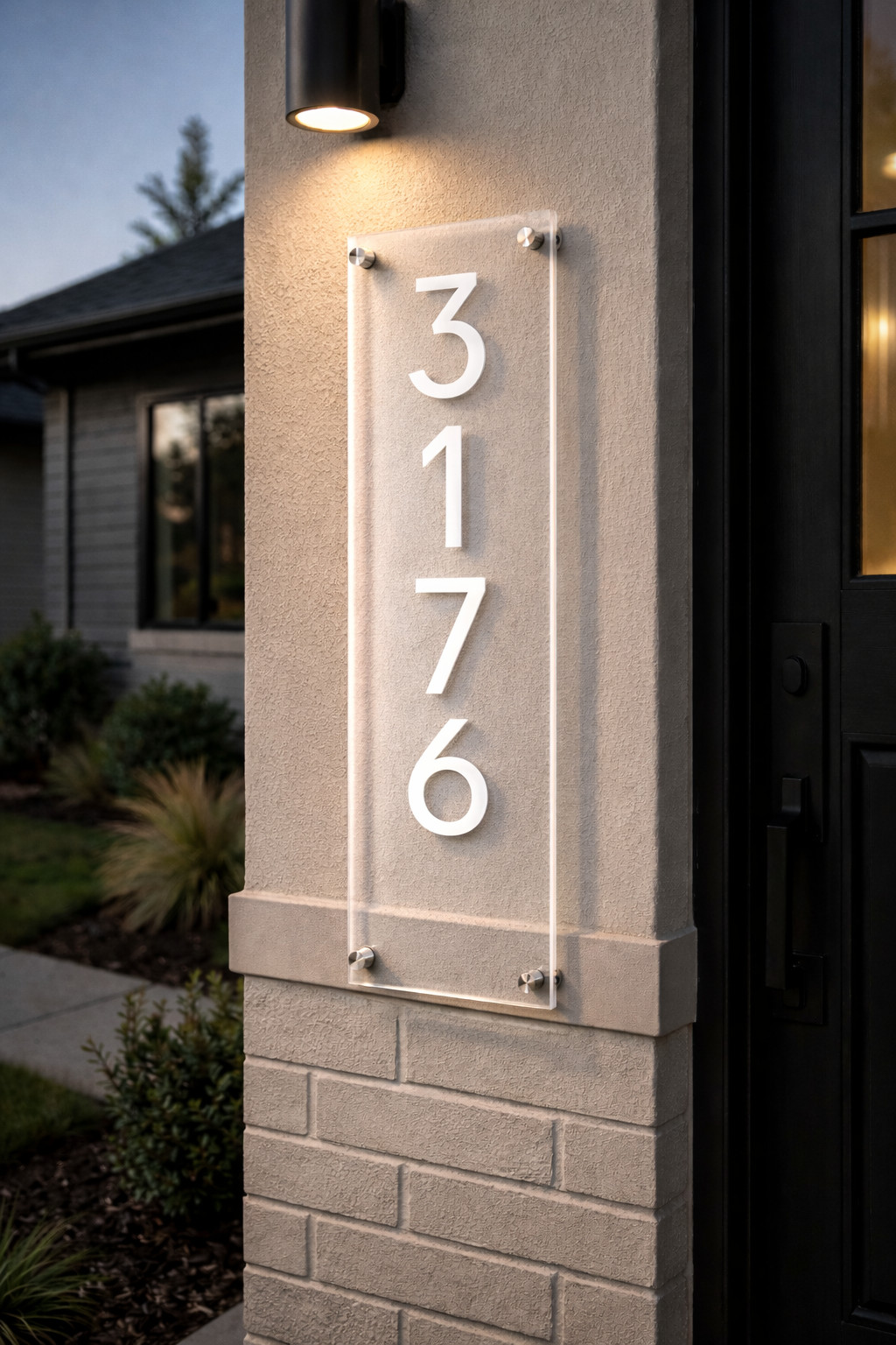 Vertical Address Sign Acrylic House Number Plaque Custom Outdoor Modern gallery