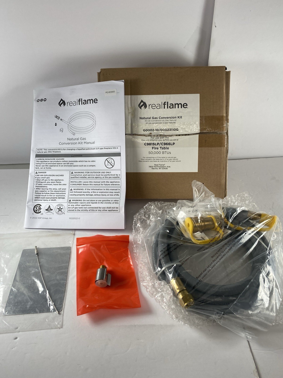 Real Flame Natural Gas Conversion Kit G0002-10/00023110G C9815LP C966LP gallery