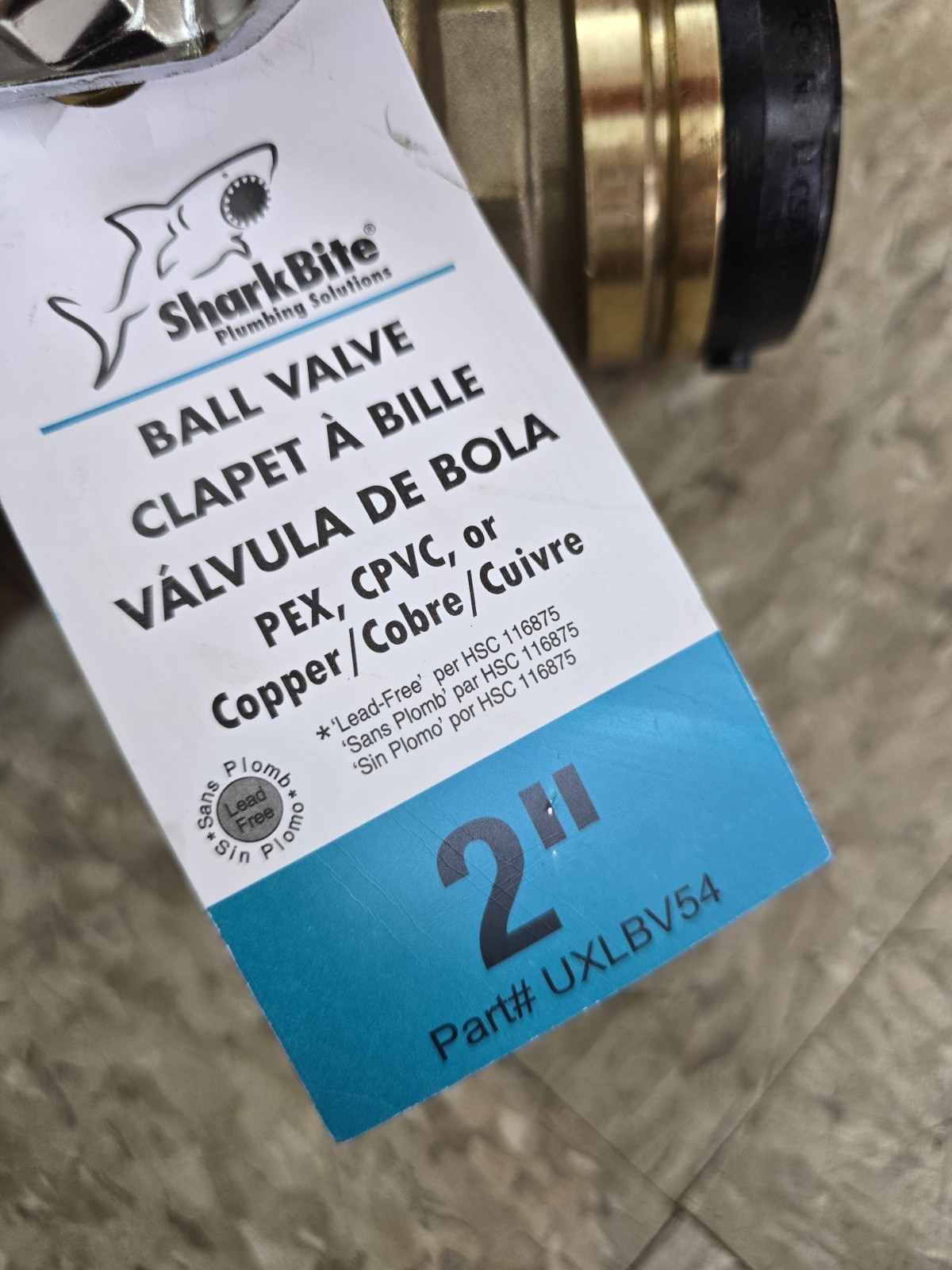NEW UXLBV54 SharkBite 2" Ball Valve, Push to Connect PEX, CPVC or Copper gallery