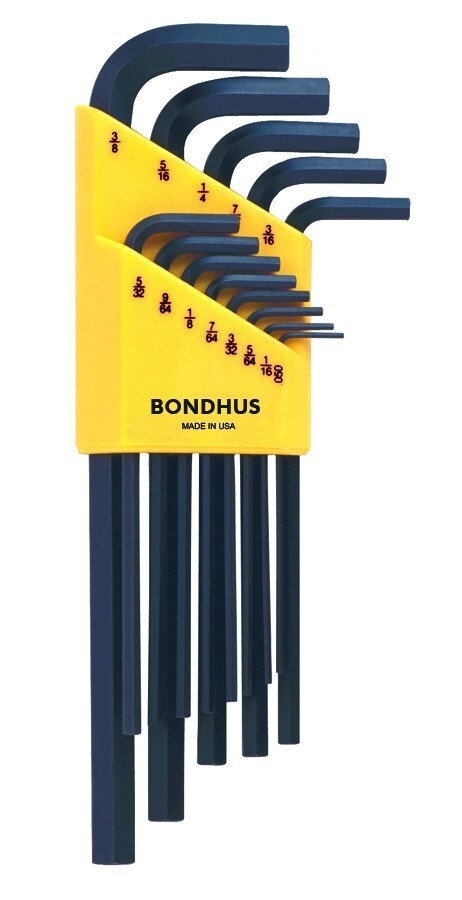 Bondhus 13 pc SAE Standard Inch Hex L Wrench Set .050 - 3/8in MADE IN USA 12137 gallery