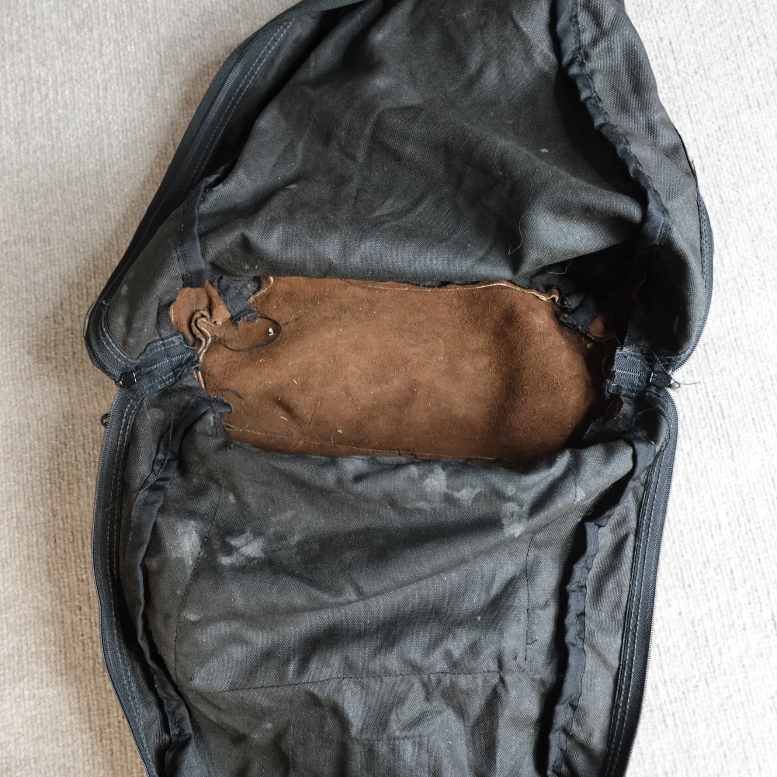 Vintage Jansport Backpack Black Solid Suede Bottom 4