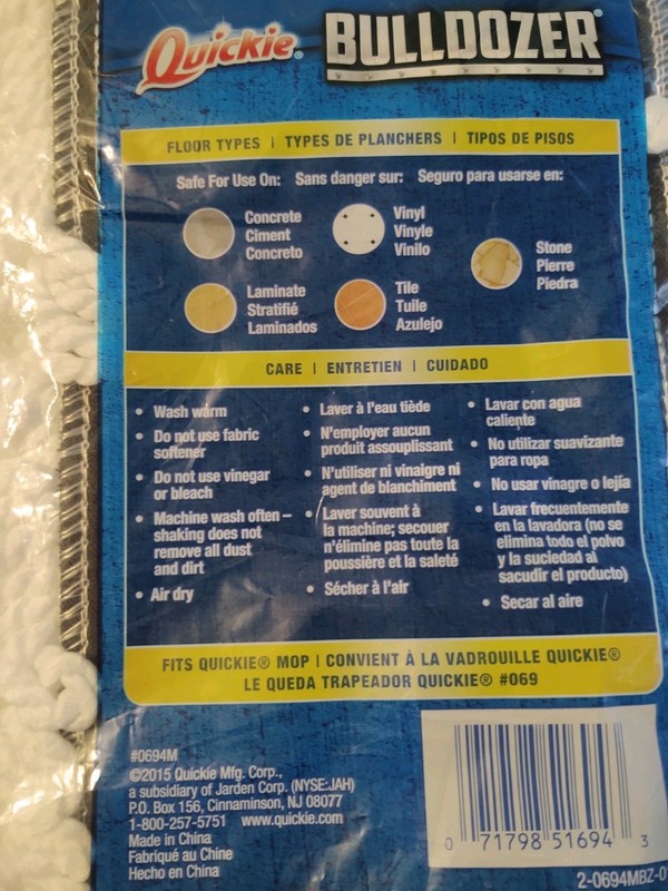Quickie BULLDOZER Microfiber 24" Dust Mop Refill #0694M gallery