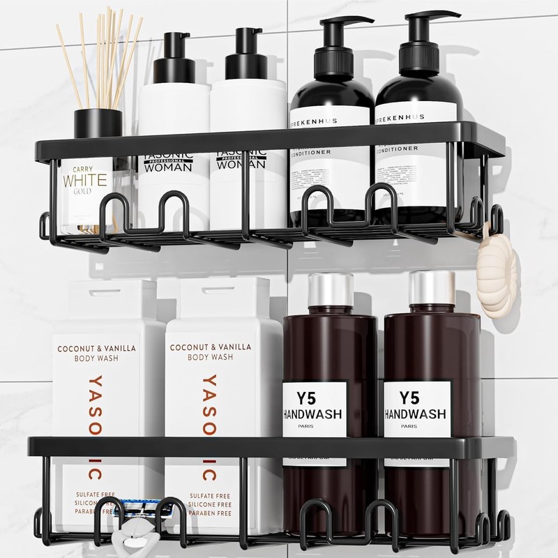 Versatile Adhesive Shower Organizer Caddies - Rustproof, Easy Install (2 Pack) gallery