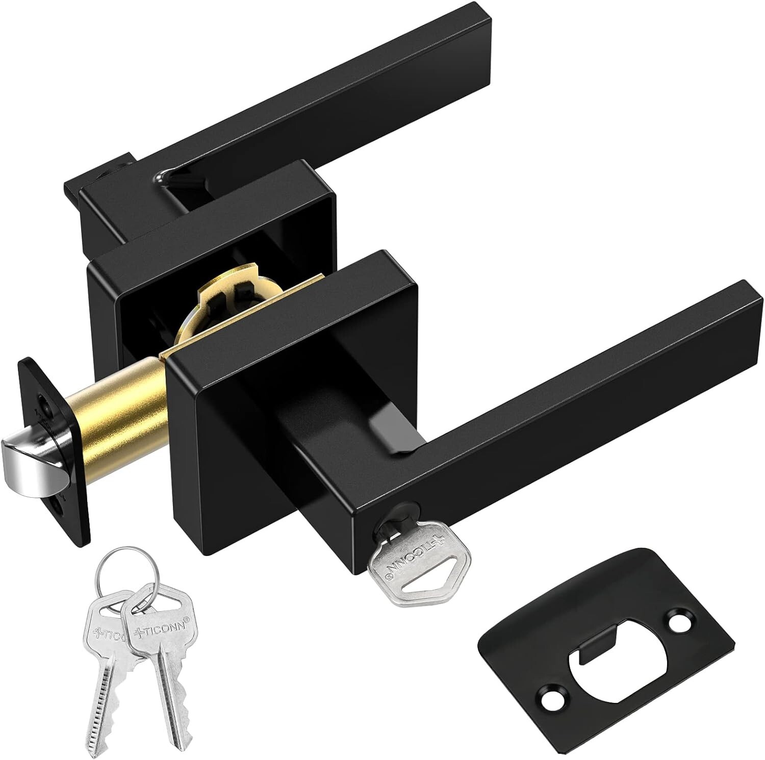 Door Handle Heavy Duty, Reversible Square Door Lever for All Rooms (Keyed Alike) gallery