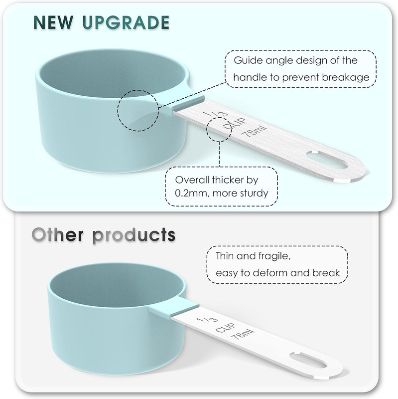 TILUCK Measuring Cups & Spoons Set, Stackable Cups and Spoons, Nesting Measure C gallery