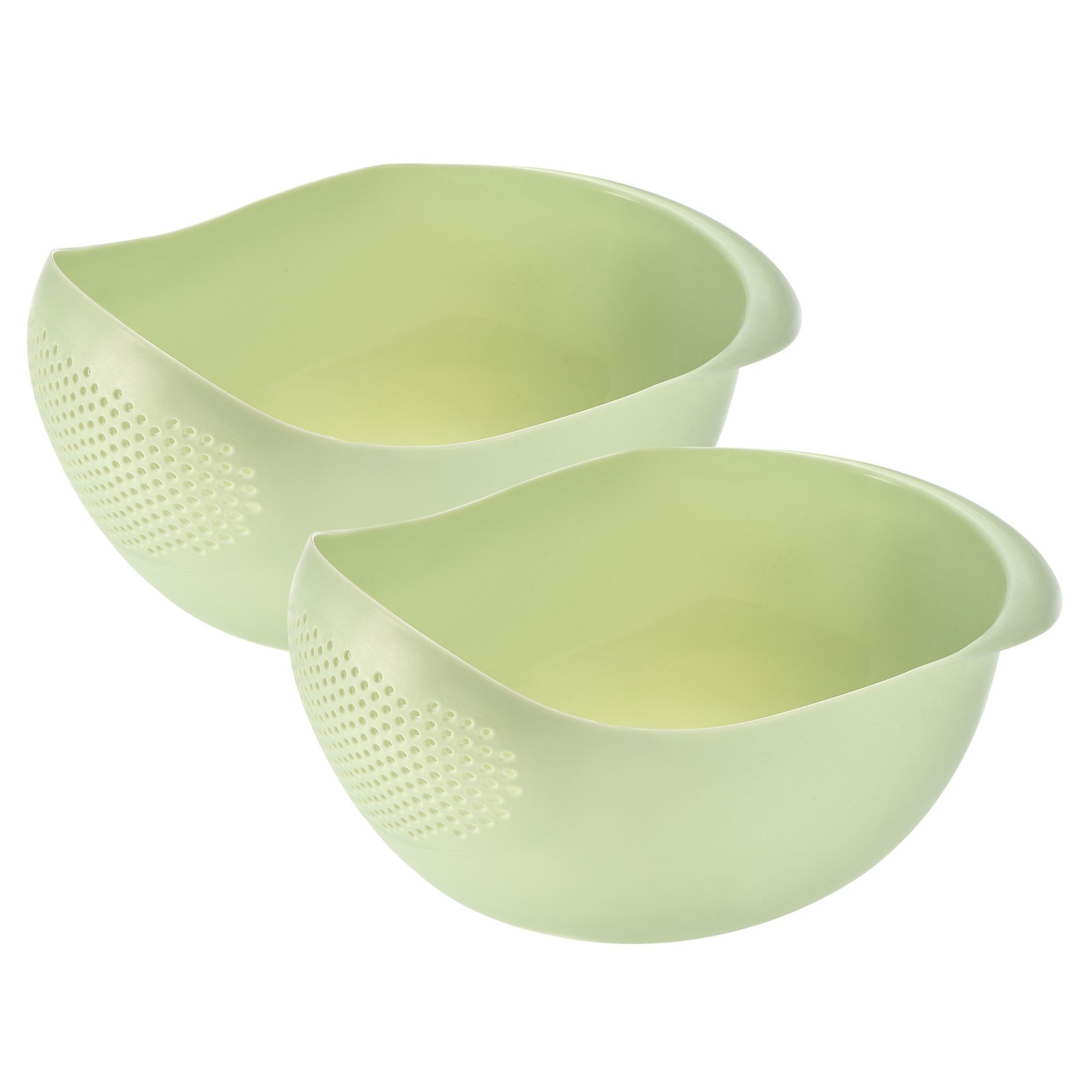 2Pcs Green Rice Washing Filter Home Strainer Basket Fruit Drain Bowl gallery