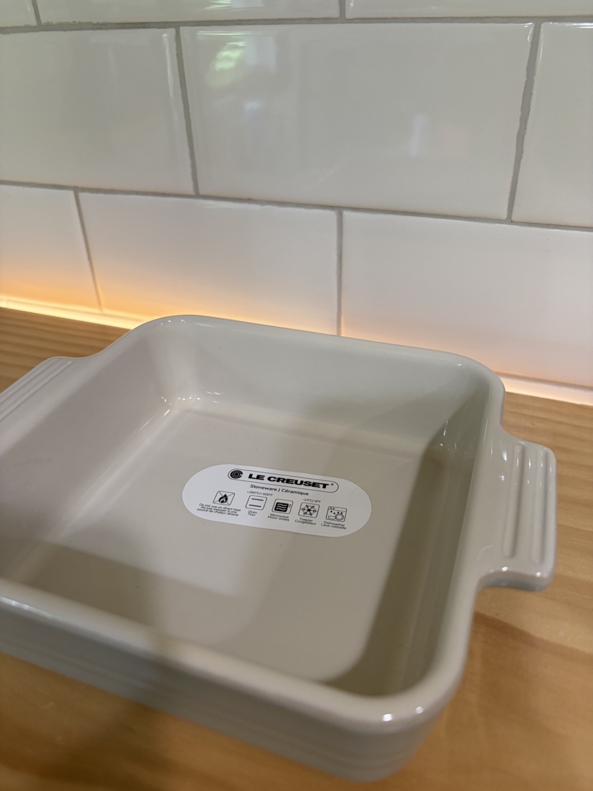Le Creuset Stoneware Small Square Baking Dish 14cm PISTACHE Pistachio Mint NWT gallery