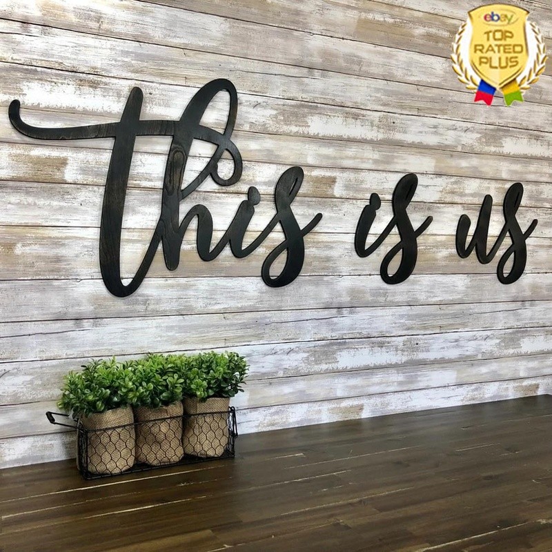 Rustic Wood This is Us Wall Decor Sign Cozy Farmhouse Home Aesthetic Art gallery