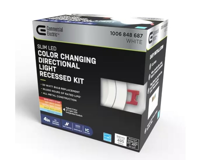 Commercial Electric Ultra Directional Integrated LED 4 in Round Adj Color Temp gallery