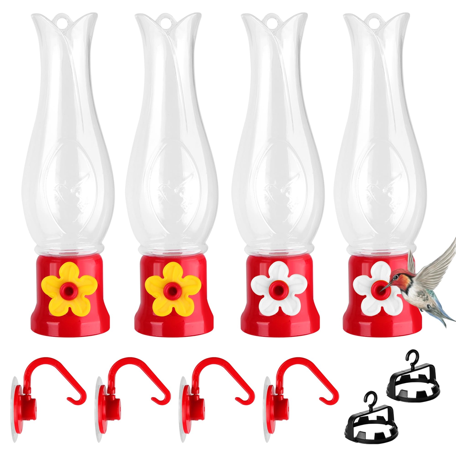 Hummingbird Feeder 4Pack Mini Hanging Flower Bird Feeders for Outdoors with 4... gallery