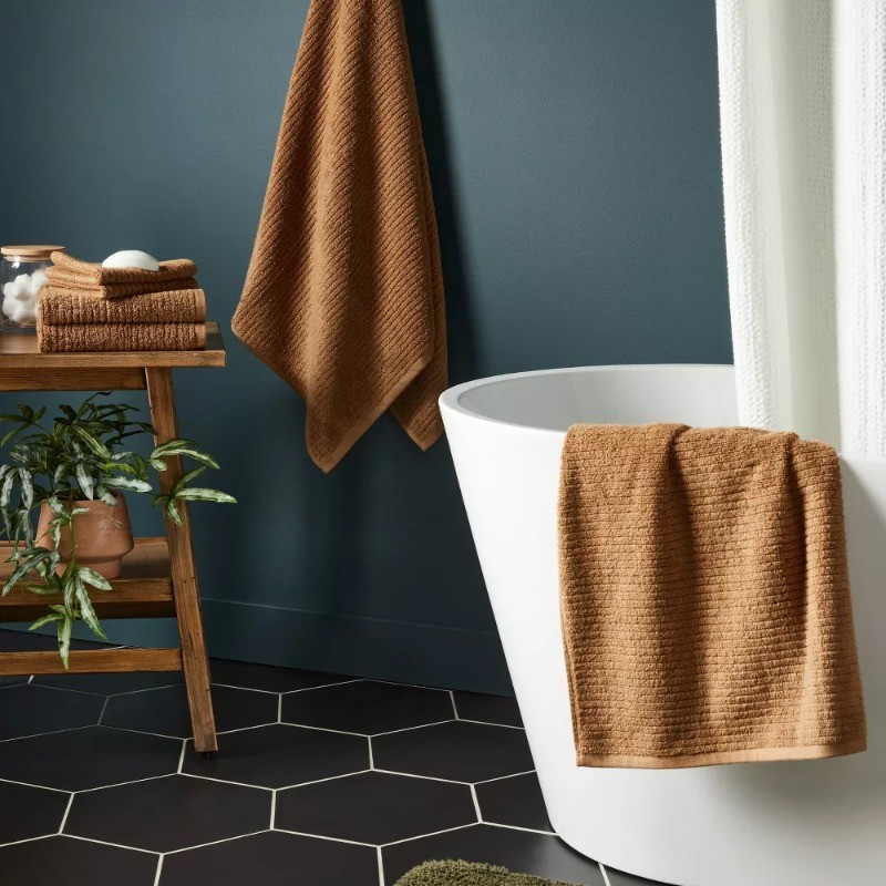 4pk Quick Dry Ribbed Hand/Wash Towel Set Light Brown gallery