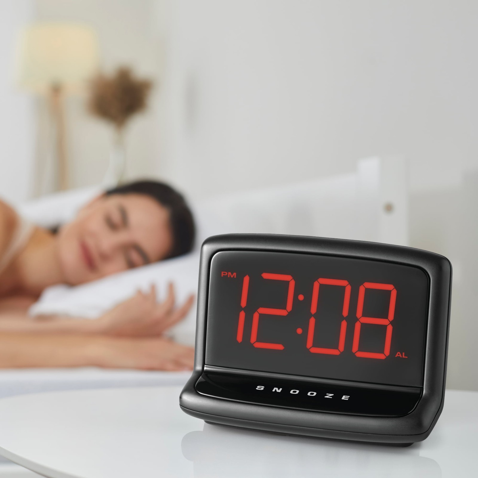 Black Electric Digital Deep Sleep Alarm Clock with Large 1.4” LED Display gallery