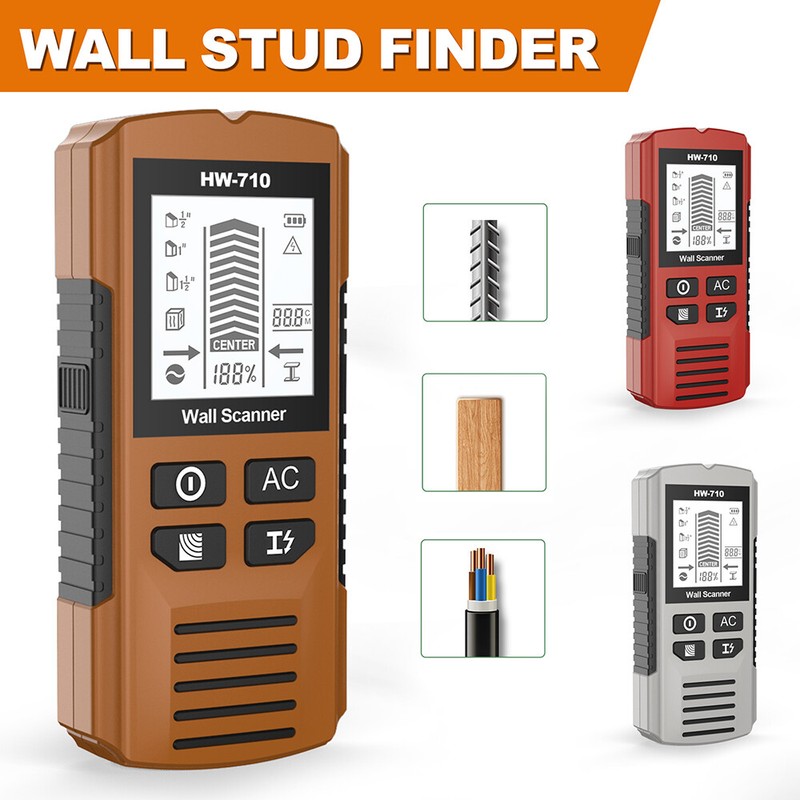 Stud Finder 6 in 1 Multi-Function Wall Stud Scanner Sensor Detector LCD Display gallery