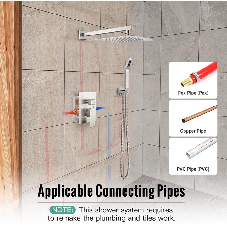SR SUN RISE Shower Faucet Set Bathroom Square Rain Shower Head gallery