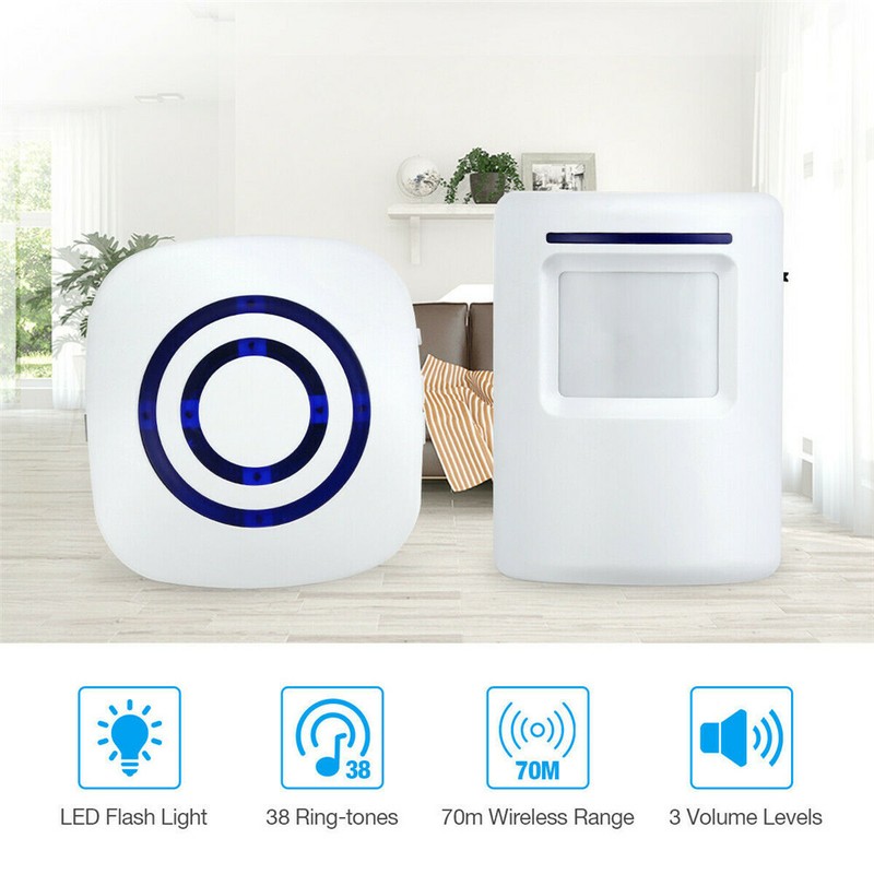 Wireless Entry Door Bell Welcome Motion Sensor Detector Gate Chime Alert Alarm gallery