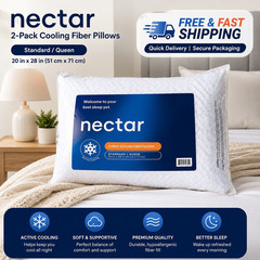 Nectar 2-Pack Cooling Down Alternative Microfiber Pillows, Standard/Queen Size