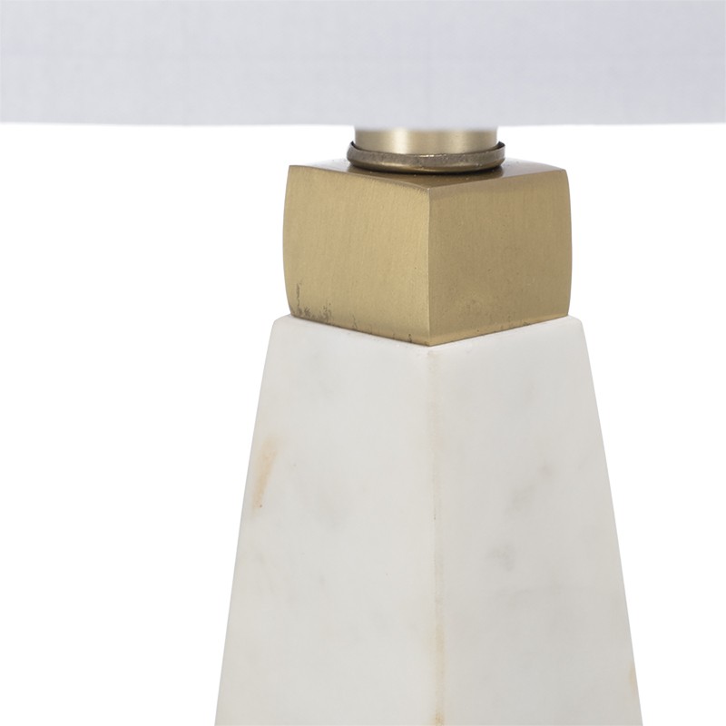 D15x26" White and Gold Thin Pyramid Table Lamp gallery