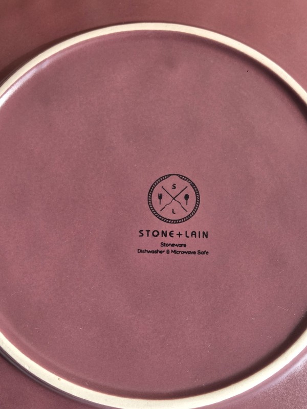 Stone + Lain Rustic Stoneware Serafina Wine 11" Dinner Plates Set 2 NEVER USED! gallery