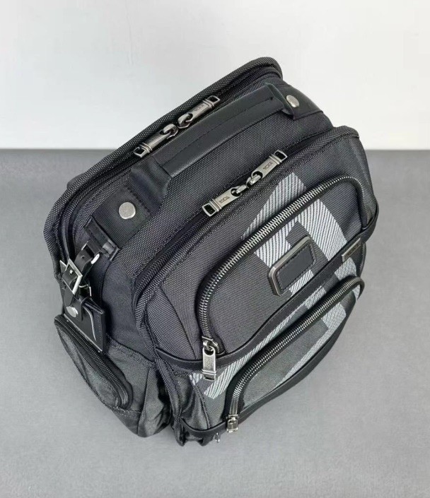 TUMI ALPHA3 Brief Pack Backpack Black Pattern Ballistic Nylon *Excellent* 3