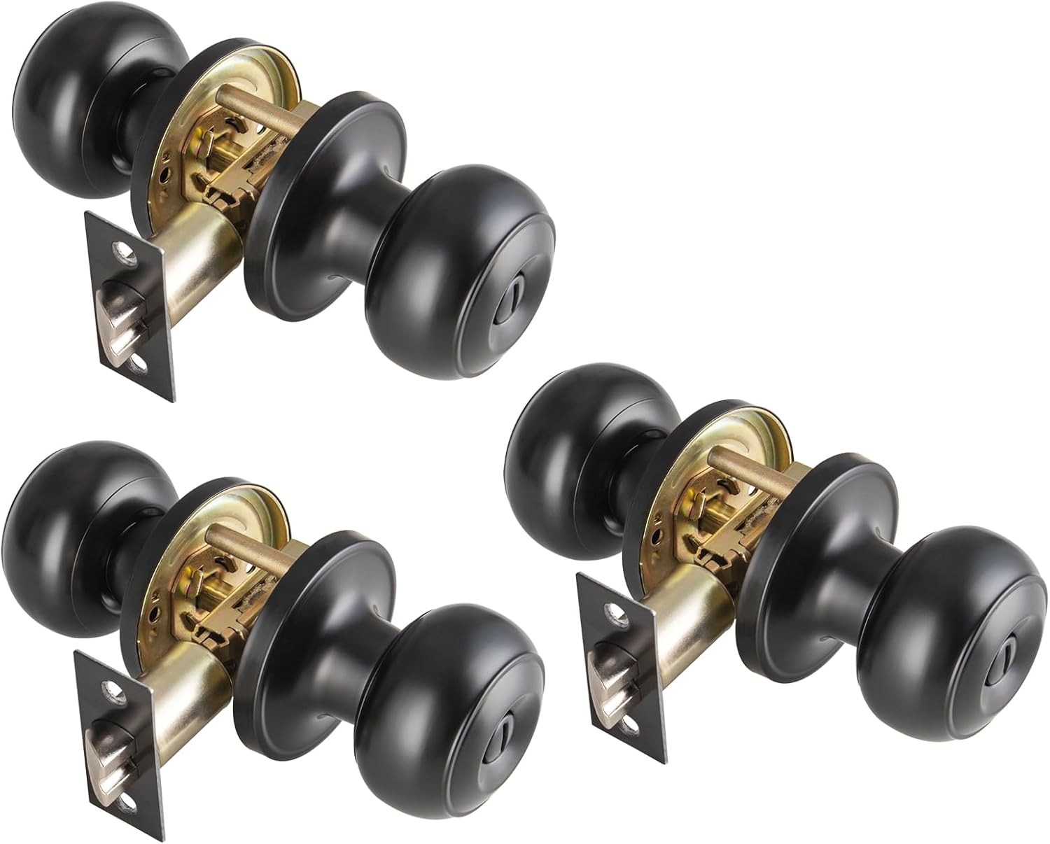 8 Pack Black Door Knobs Interior Keyless, Door Knobs for Bathroom & Bedroom gallery