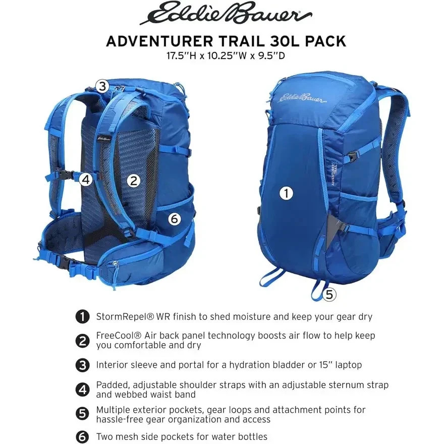 Eddie Bauer Adventurer Trail Backpack 30L Blue - Plus size 2