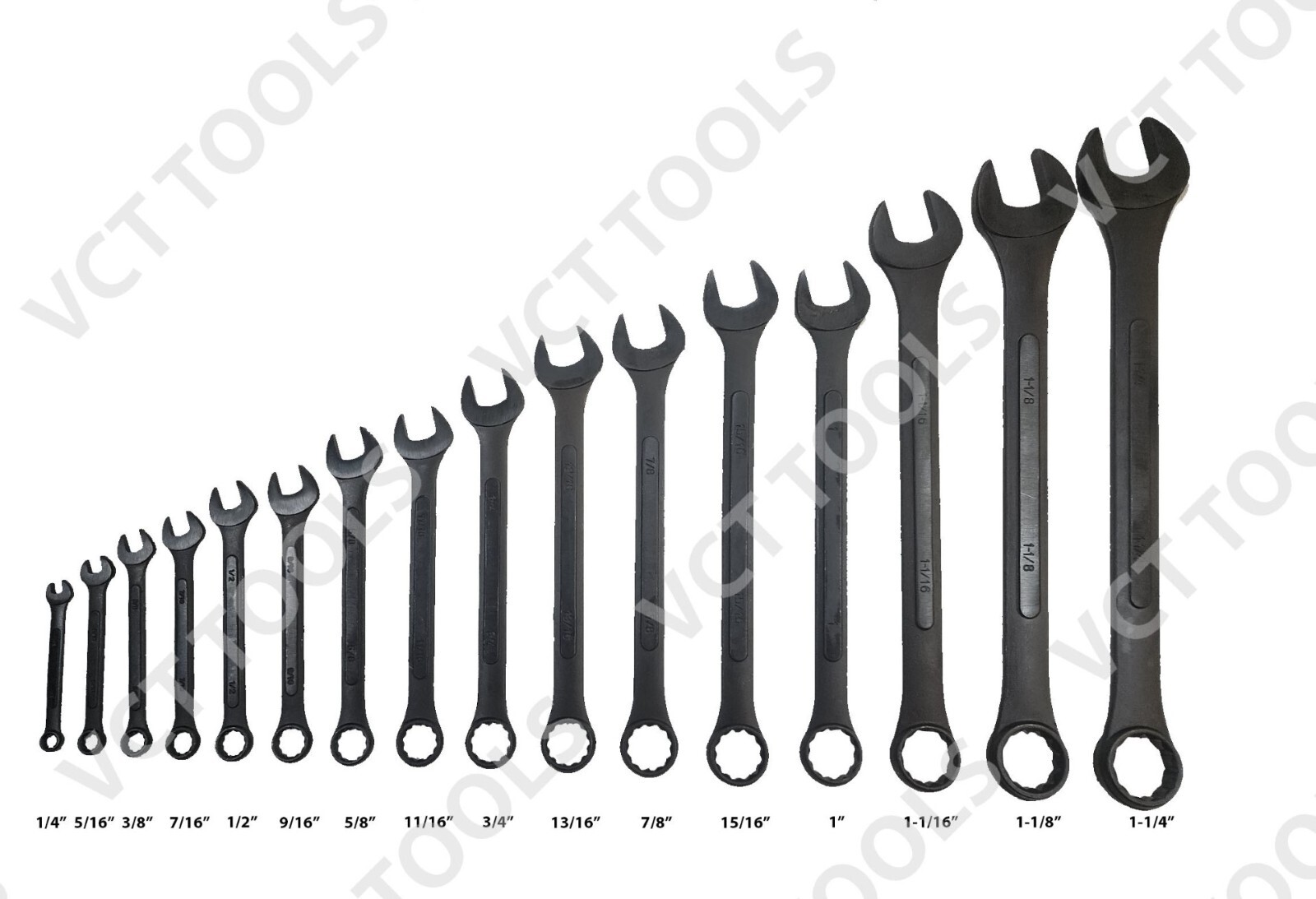 16PC Piece SAE Standard Combination Wrench Set w Roll-Up Pouch 1/4" to 1 1/4" gallery