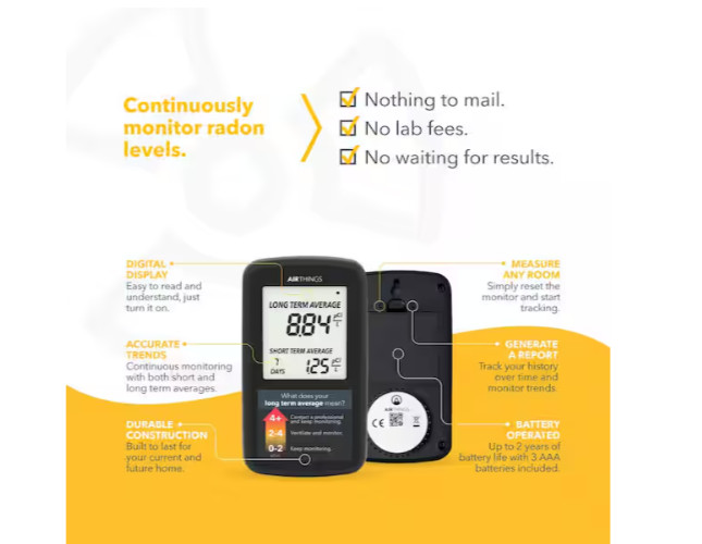 AirThings Battery Operated Digital Radon Detector gallery