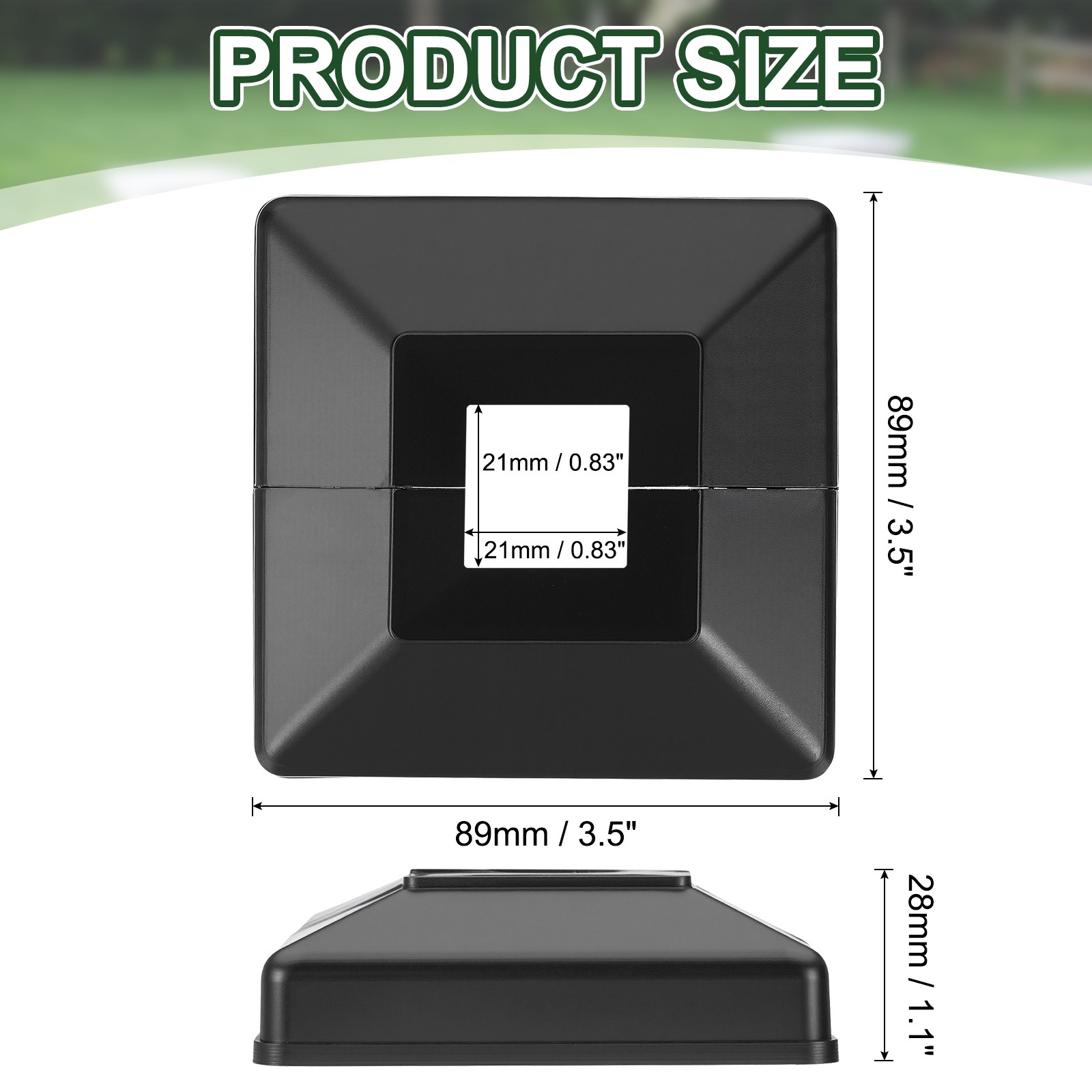 3.5x3.5 Inches Post Sleeve, Plastic Post Base Cover Column Wraps - 8pcs (Black) gallery