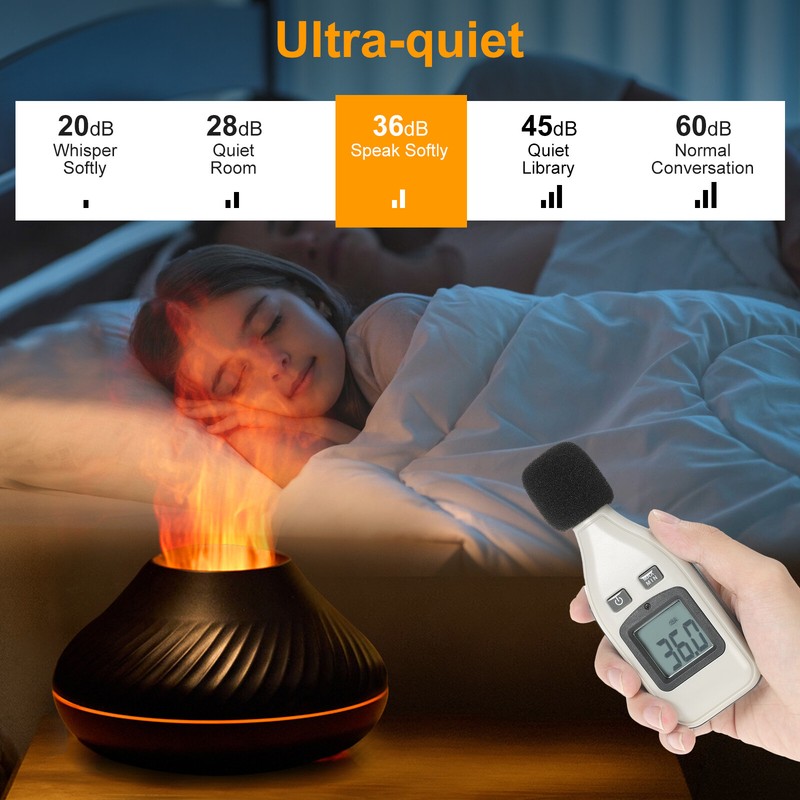 Cute Aroma Volcano Fire Flame Diffuser Humidifier Aromatherapy Essential Oil New gallery