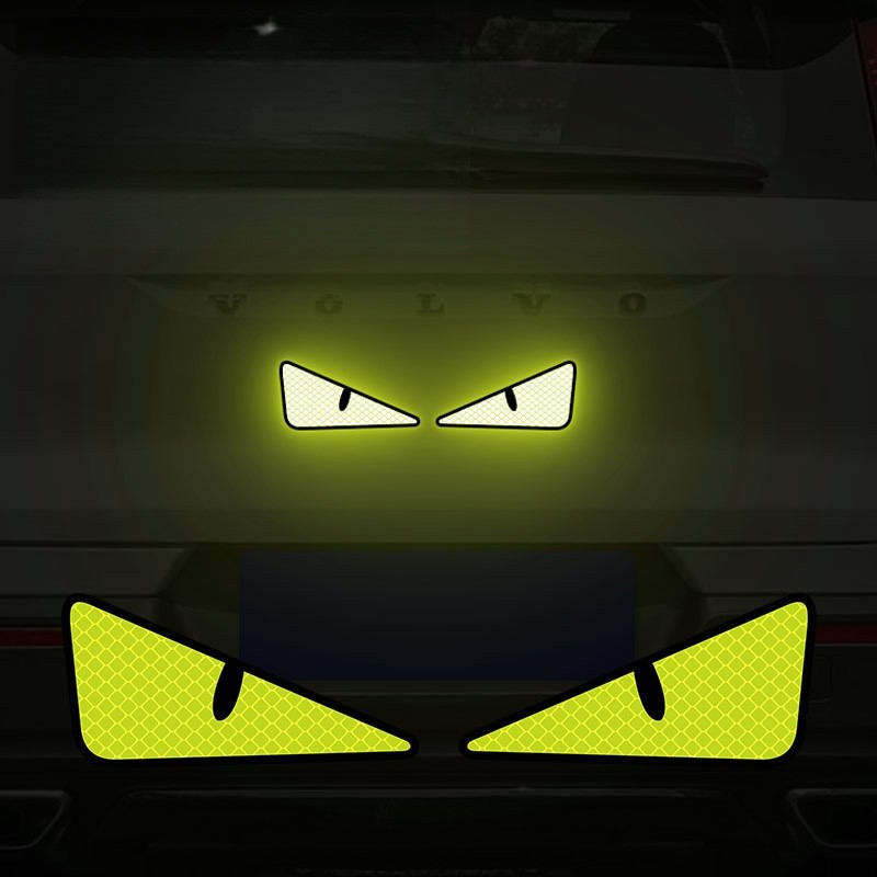 Green Big Eyes Car Sticker Wall Sticker Cartoon 3D Decal Sticker for Bike/ Car gallery