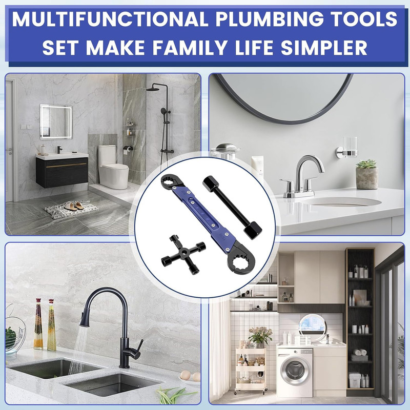 Plumbing Tools, Angle Stop Wrench Angle-On Wrench Kit, Professional Plumbers Wre gallery