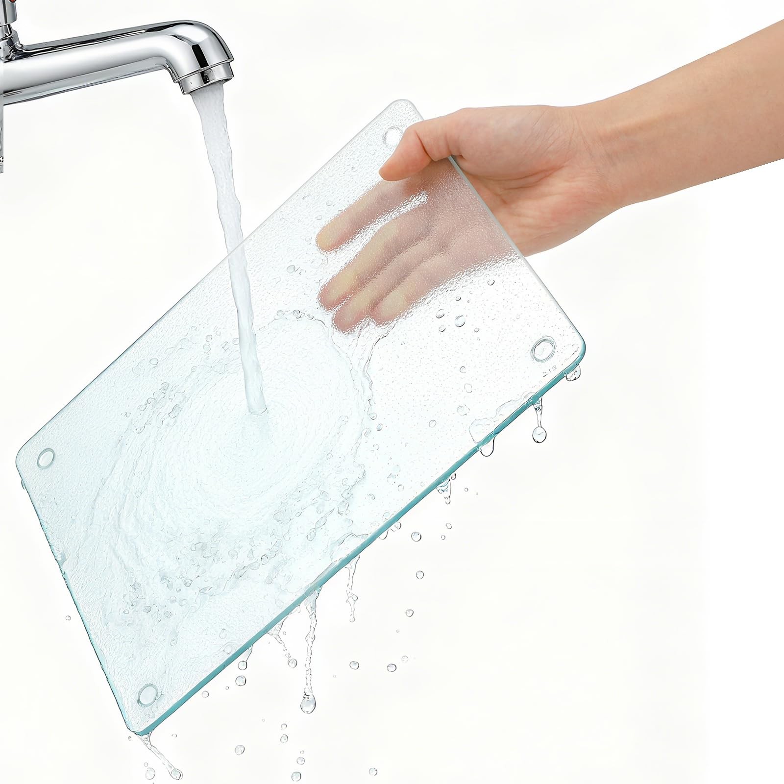 4 Pack Tempered Glass Cutting Boards for Kitchen, 15.75x12 and 12x8 Inch, Dur... gallery