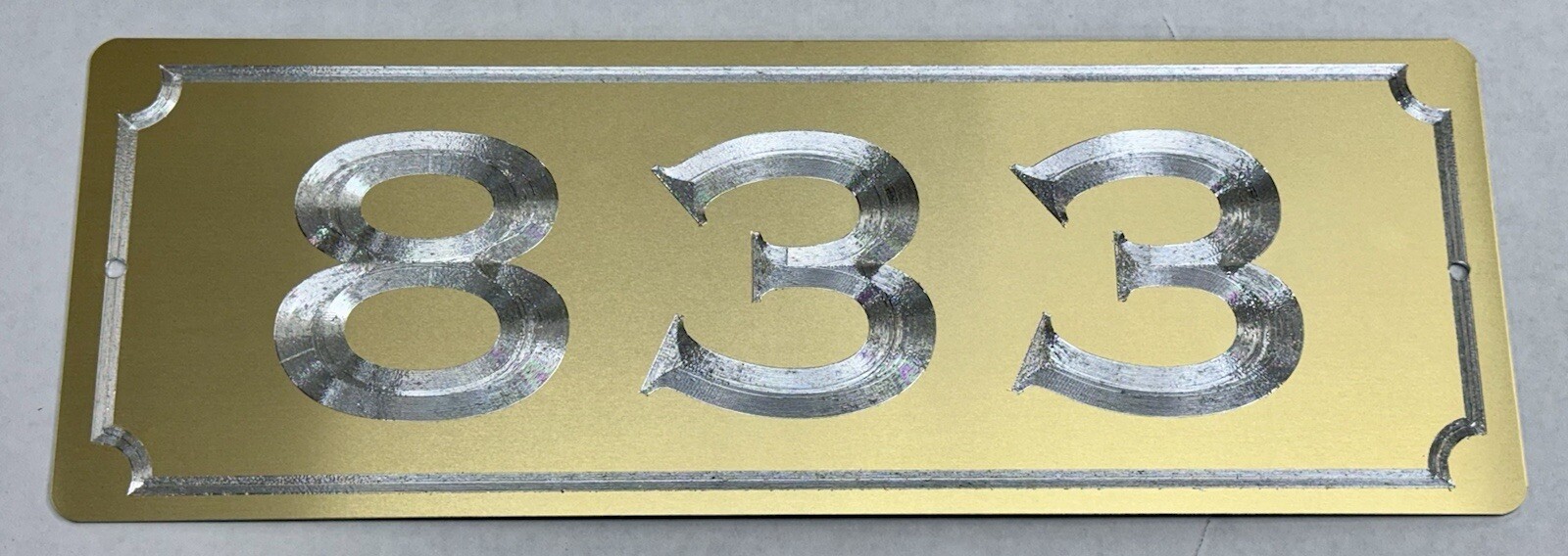 House Number Numbers Street Address Gold Metal Sign 14x5 Diamond Etched Plaque gallery