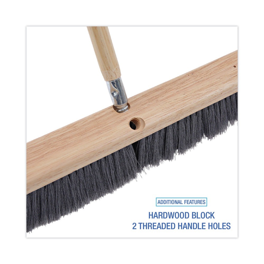 Boardwalk 20418 3" Flagged Polypropylene Bristles 18" Brush Floor Brush Head New gallery