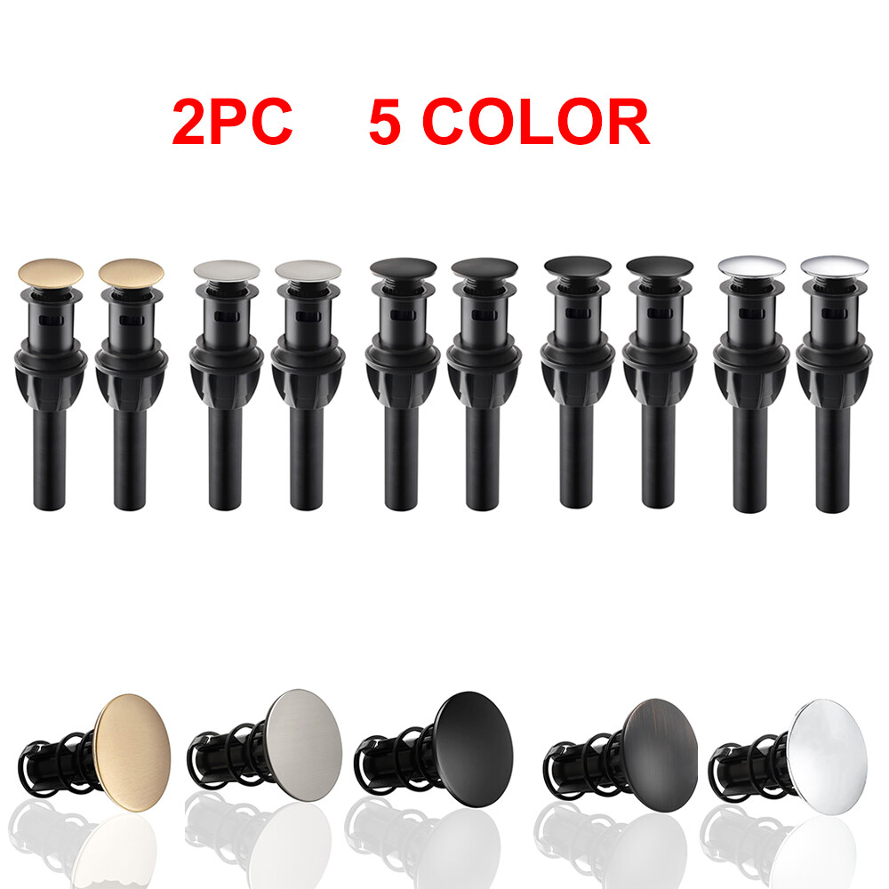 Push and Seal Pop Up Drain Stopper with Overflow for Bathroom Sink Faucet 2 Pack gallery