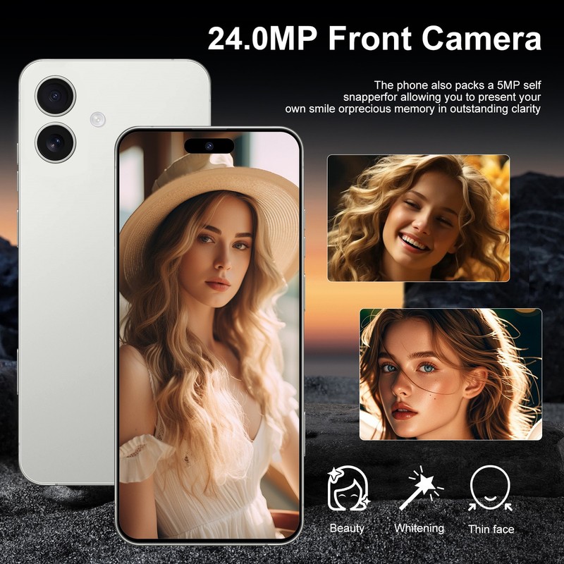 i16 Plus Factory Unlocked HD Smartphone Android 14 Dual SIM 8+256GB 8000mAh 6.8" gallery