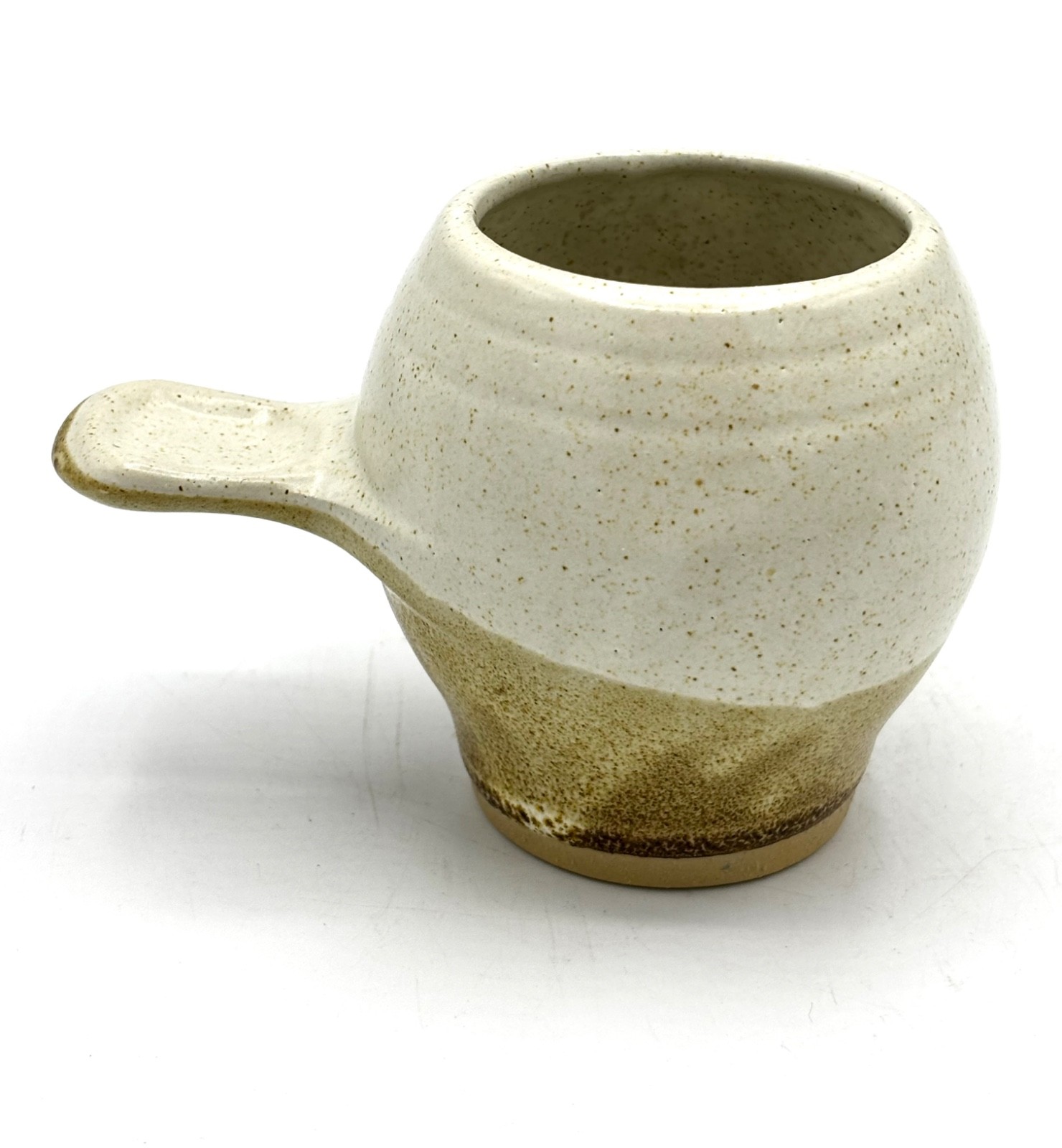Handcrafted Studio Pottery Egg Separator Kitchen Tool Ash Glaze Signed gallery