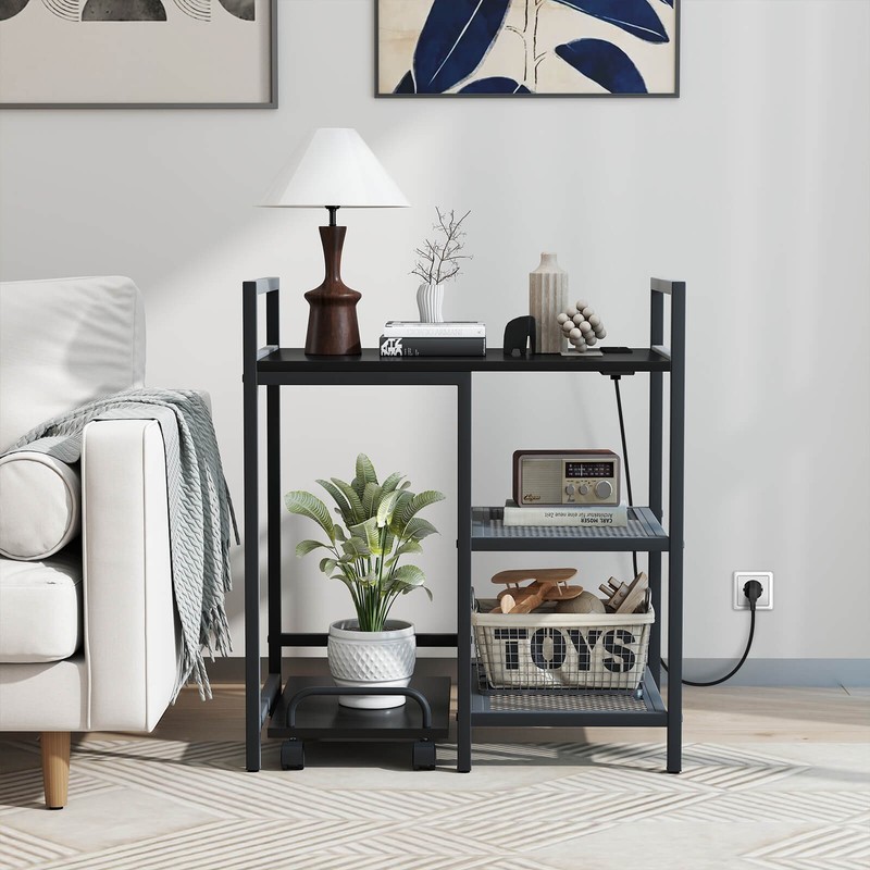 25” x 16” 3-Tier Printer Table with Storage Shelves, Wheels for Home Office gallery