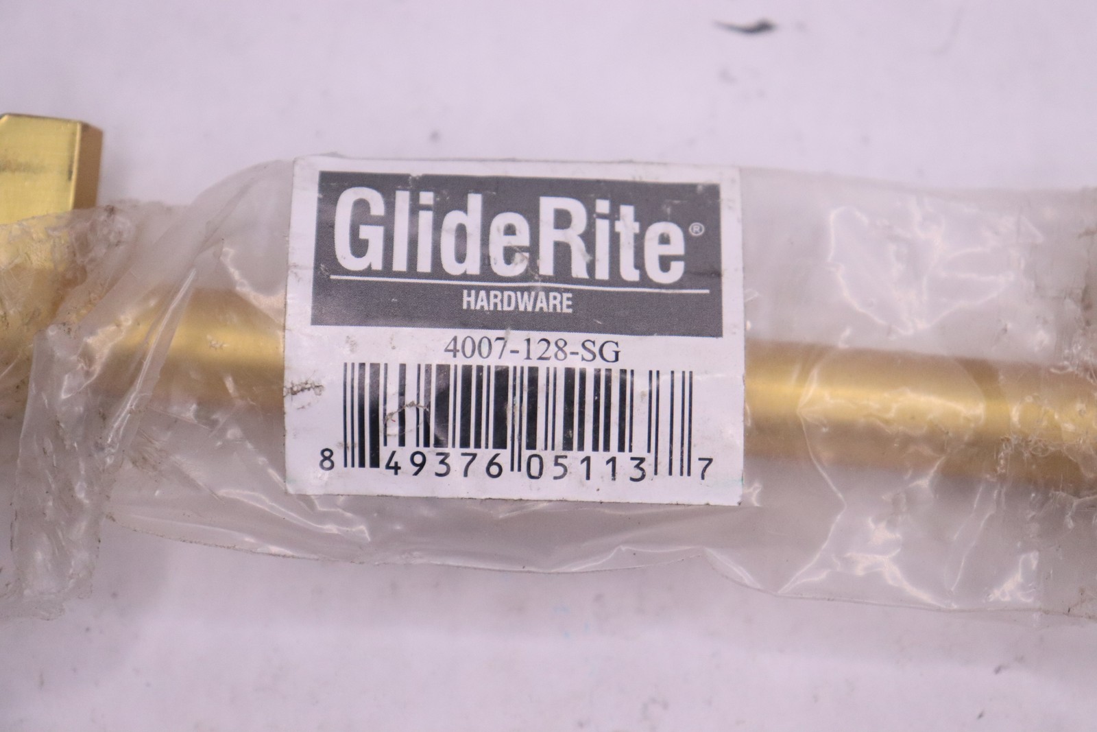 GlideRite Euro Style Cabinet Drawer Bar Solid Satin Gold 5" CC 4007-128-SG gallery