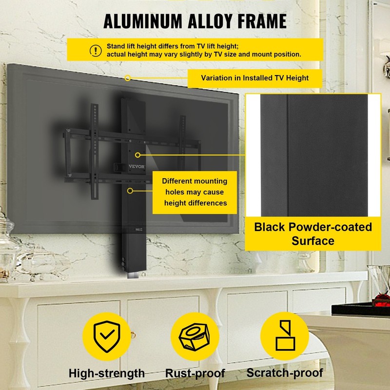 Automated TV Elevator for Up to 50" Screens, 28" Stroke with Adjustable Height f gallery